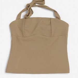 Edikted Tan Bustier Tie Front Tank Top